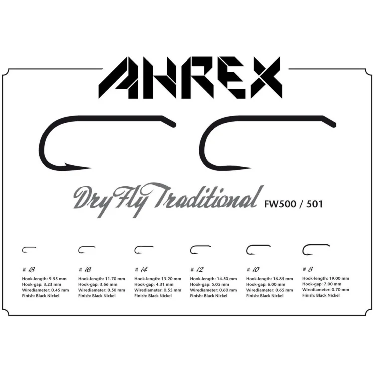 Ahrex FW501 Dry Fly Traditional Barbless Hooks - Image 4