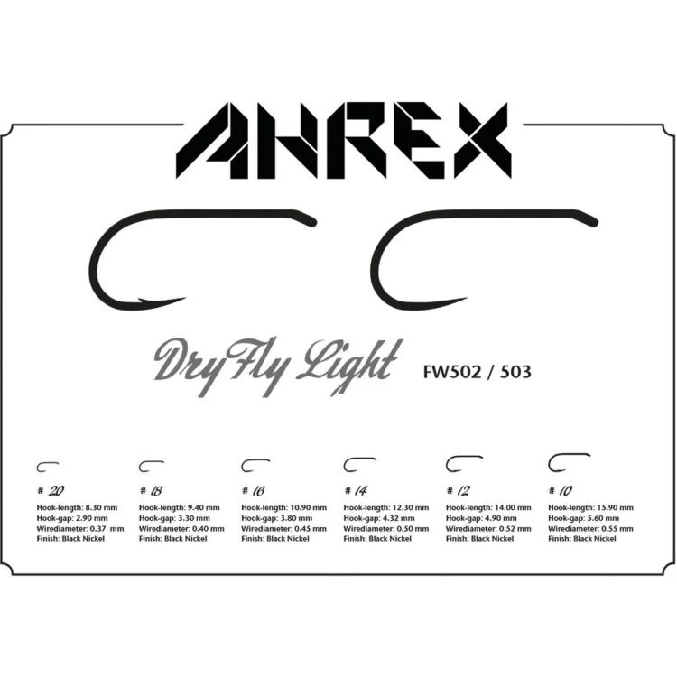 Ahrex FW502 Dry Fly Light Barbed Hooks - Image 4