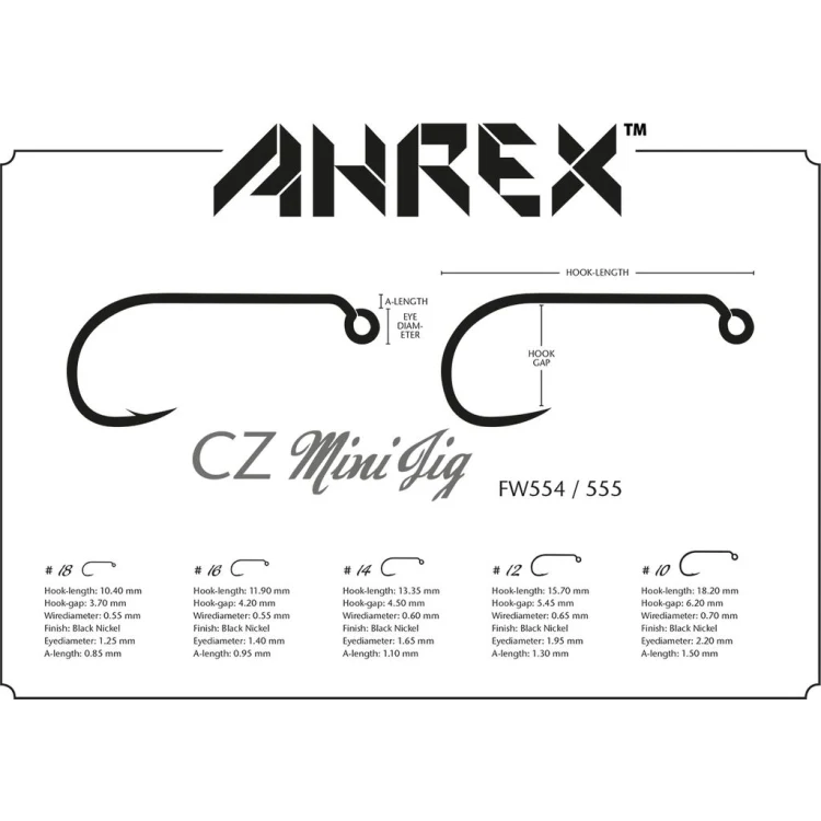 Ahrex FW554 CZ Mini Jig Barbed Hooks - Black Nickel - Image 4