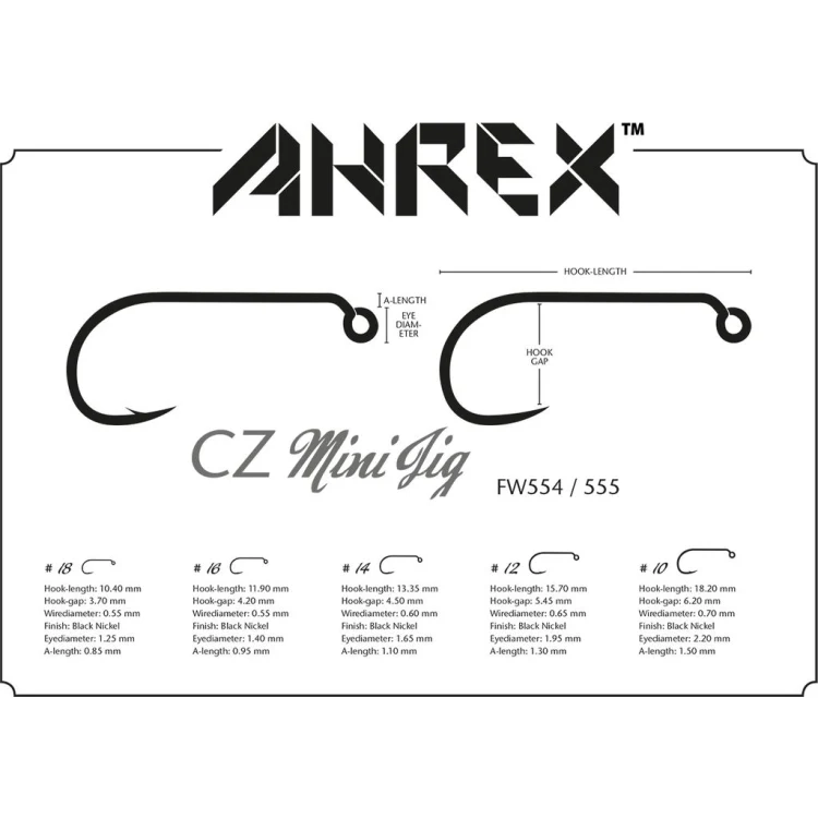Ahrex FW555 CZ Mini Jig Barbless Hooks - Image 4