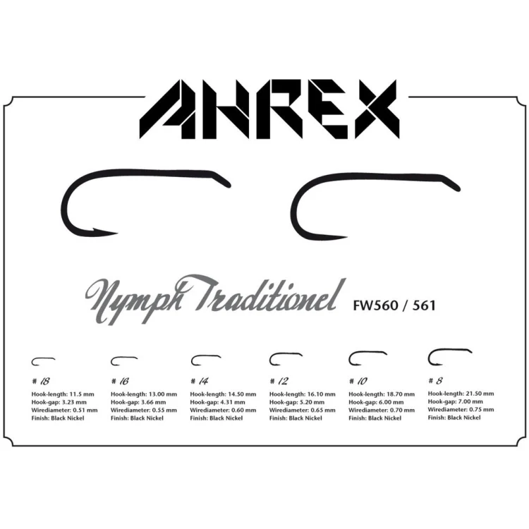 Ahrex FW560 Nymph Traditional Barbed Hooks - Image 4
