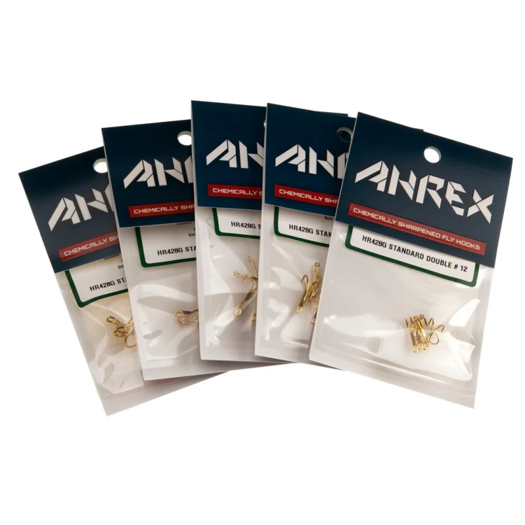 Ahrex HR428 Tying Double Hooks - Gold - Image 3