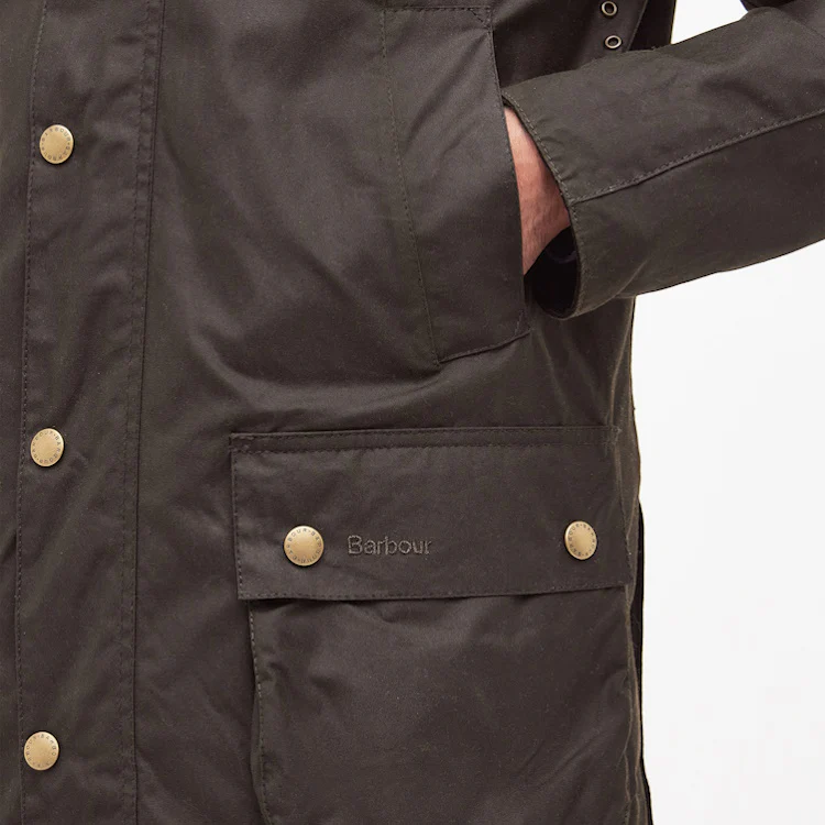 Barbour Ashby Wax Jacket - Olive - Image 3
