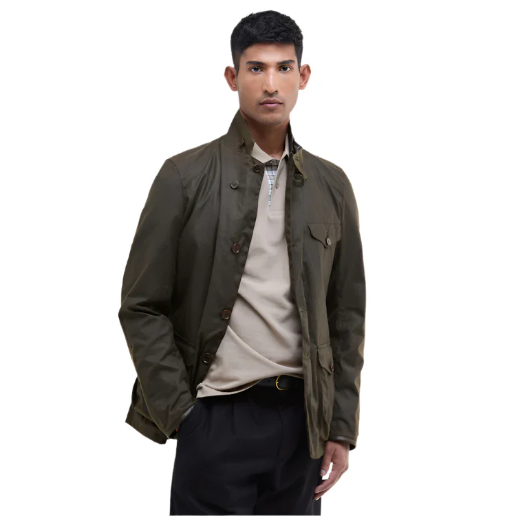 Barbour Beacon Sports Wax Jacket - Olive - Image 2