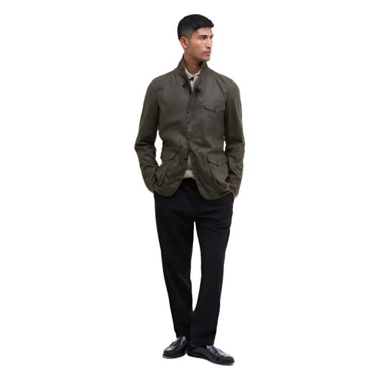 Barbour Beacon Sports Wax Jacket - Olive - Image 4