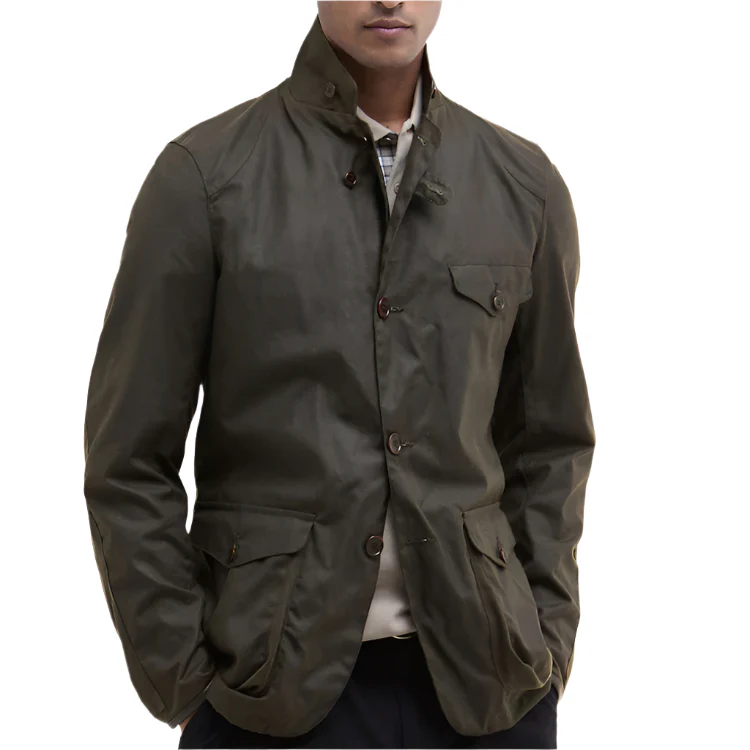 Barbour Beacon Sports Wax Jacket - Olive - Image 5