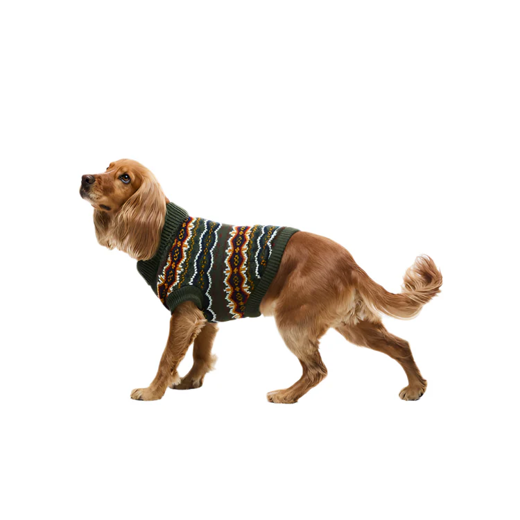 Barbour Case Fairisle Dog Gift - Olive - Image 2