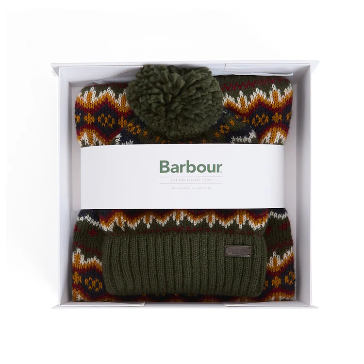 Barbour Case Fairisle Dog Gift - Olive - Image 3
