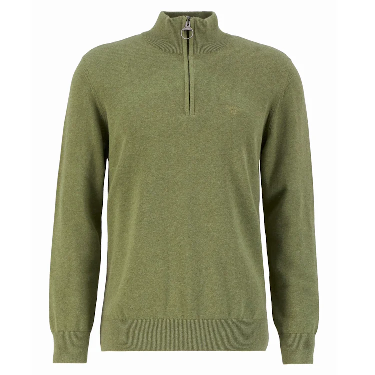 Barbour Cotton Half Zip Knitted Jumper - Laurel Green - Image 4
