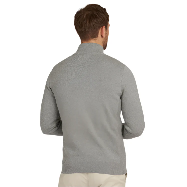 Barbour Cotton Half Zip Sweater - Grey Marl - Image 2