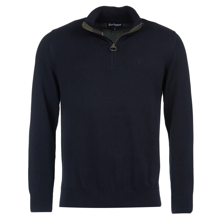 Barbour Cotton Half Zip Sweater - Navy - Image 3