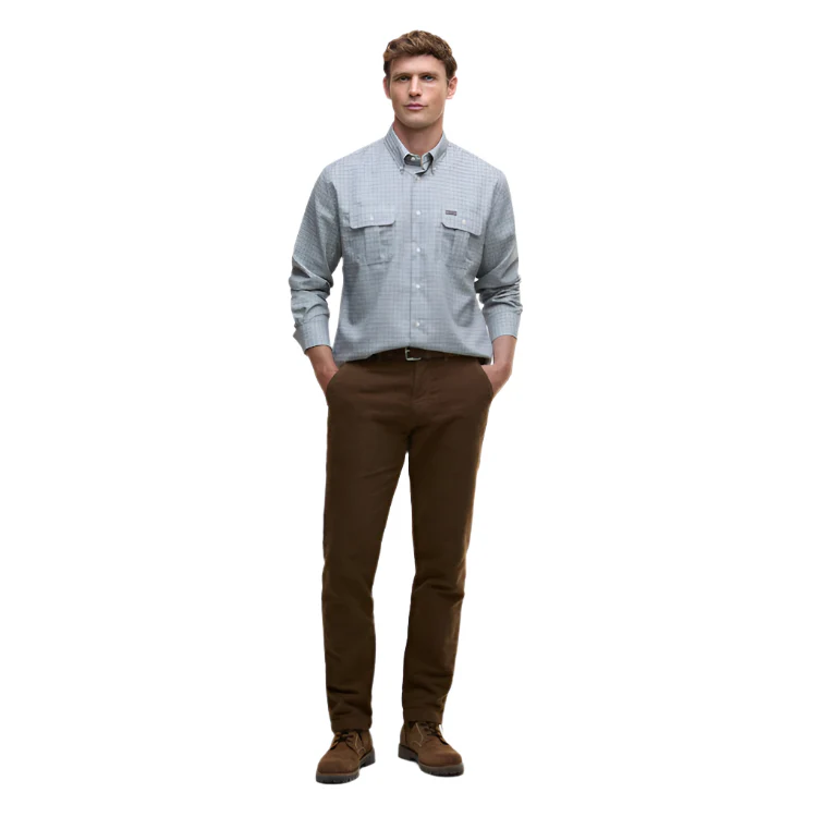 Barbour Fenn Regular Thermo Weave Gingham Shirt - Mallard Green - Image 4