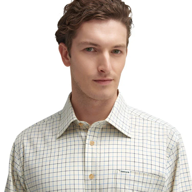 Barbour Field Tattersall Shirt Classic Collar - Blue - Image 5