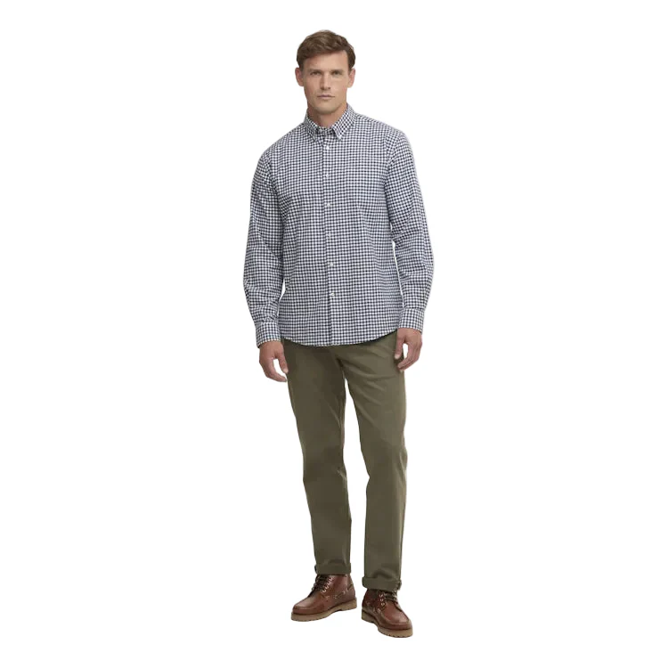 Barbour Gingham Aukside Regular Shirt - Navy - Image 3