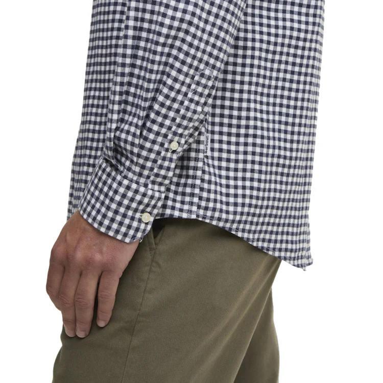 Barbour Gingham Aukside Regular Shirt - Navy - Image 5