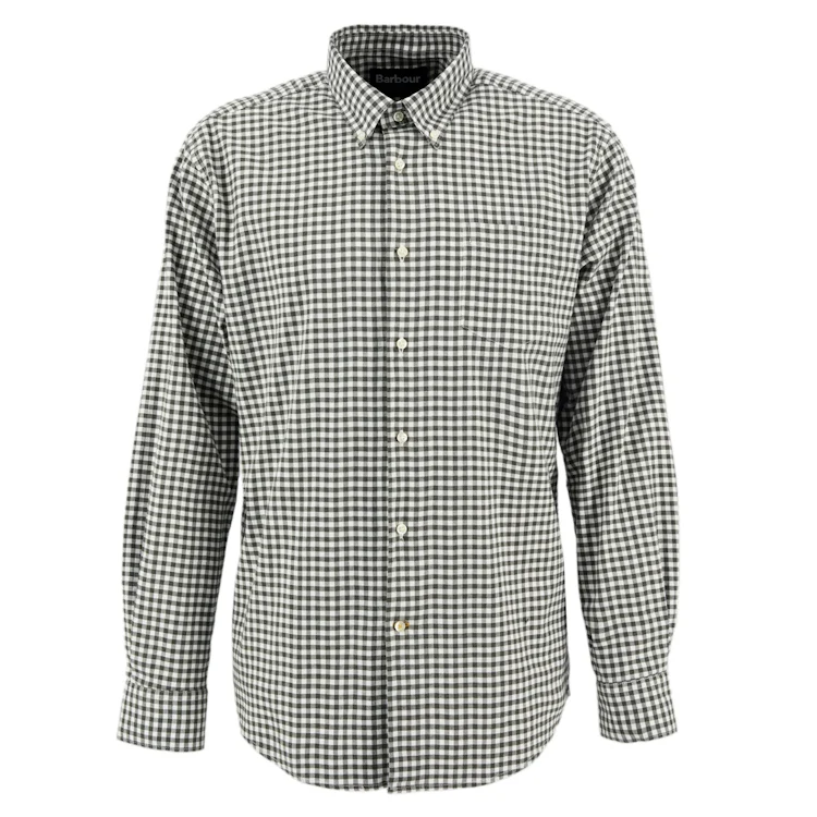 Barbour Gingham Aukside Regular Shirt - Olive - Image 4