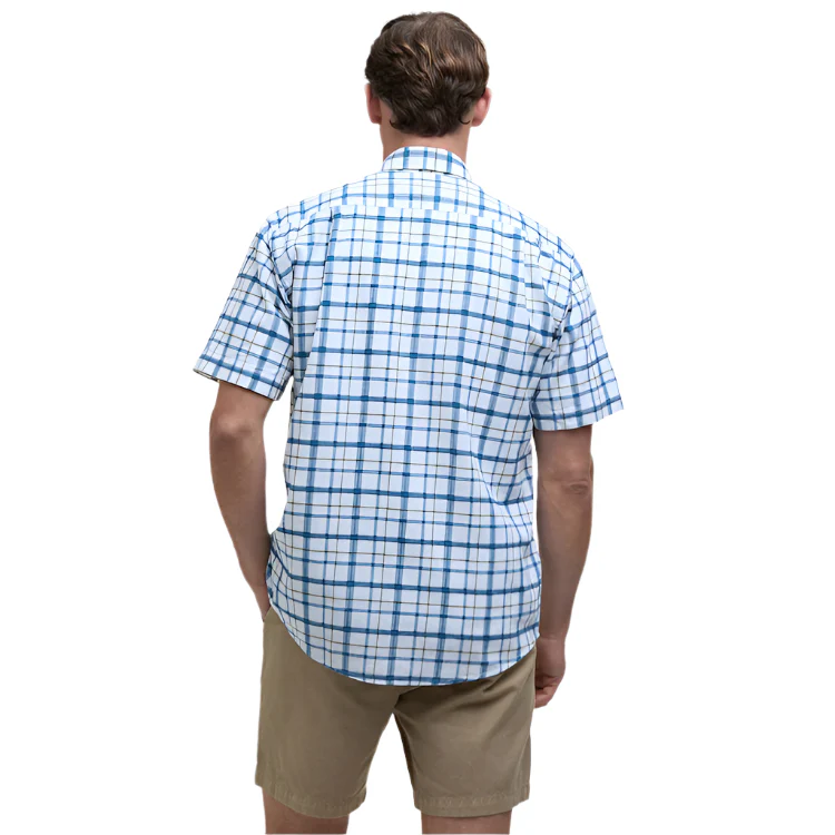 Barbour Glover Short Sleeved Linen Blend Regular Fit Shirt - Navy - Image 2