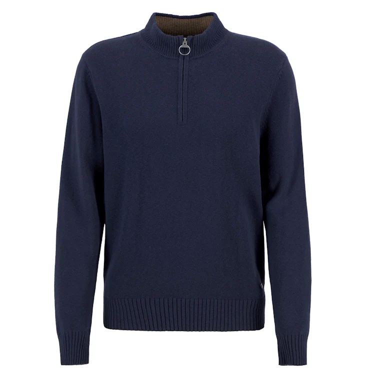 Barbour Kelson Quarter Zip Knitted Jumper - Navy - Image 4