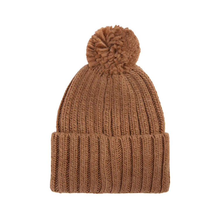 Barbour Kelson Pom Beanie Hat - Sandstone - Image 2