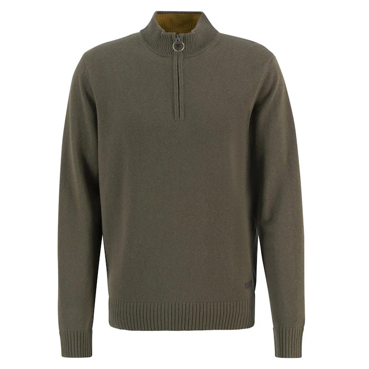 Barbour Kelson Quarter Zip Knitted Jumper - Olive - Image 4