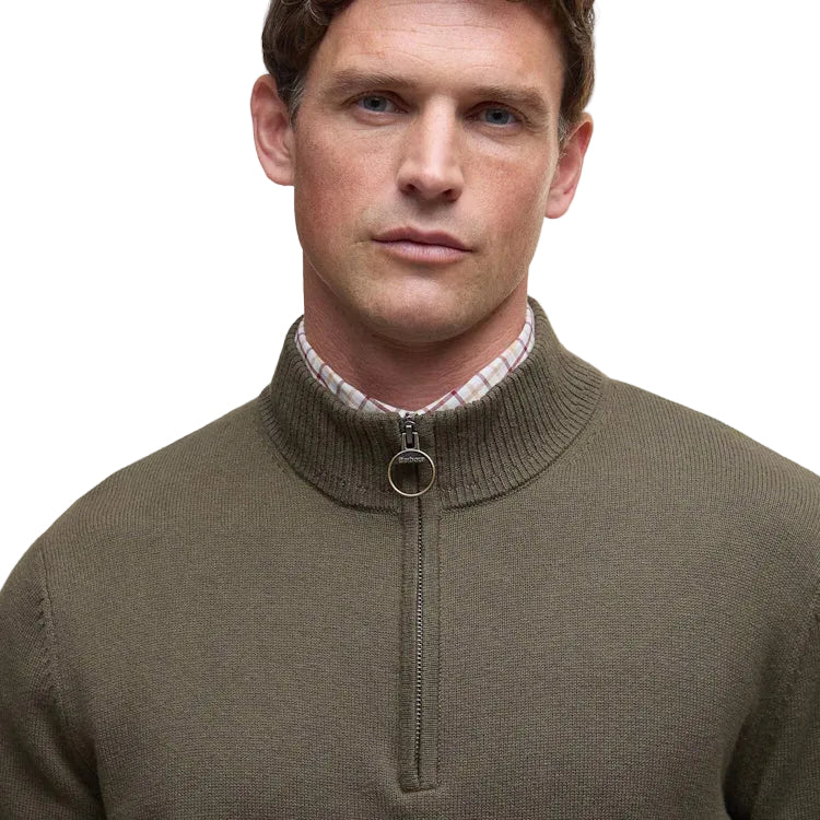 Barbour Kelson Quarter Zip Knitted Jumper - Olive - Image 6