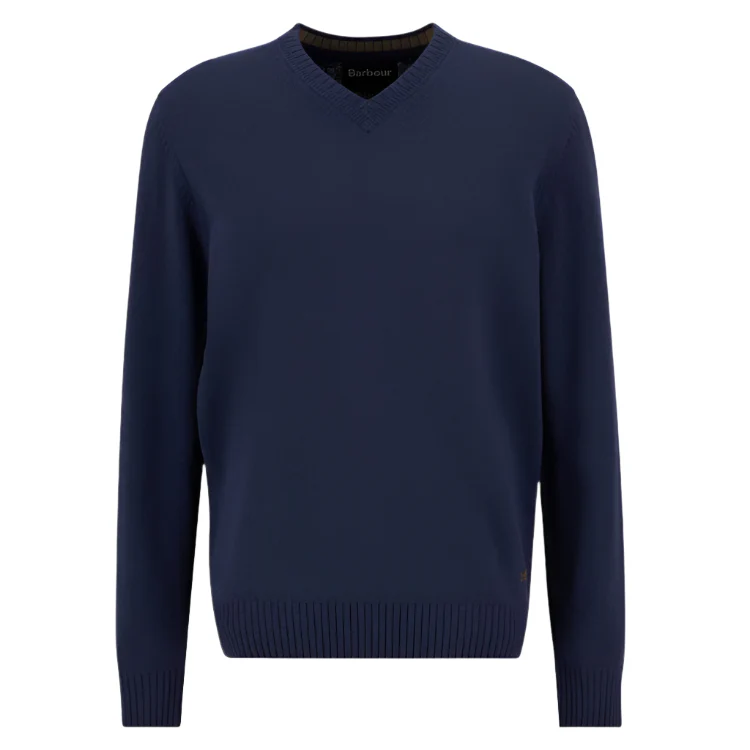 Barbour Kelson V-Neck Knitted Sweater - Navy - Image 3