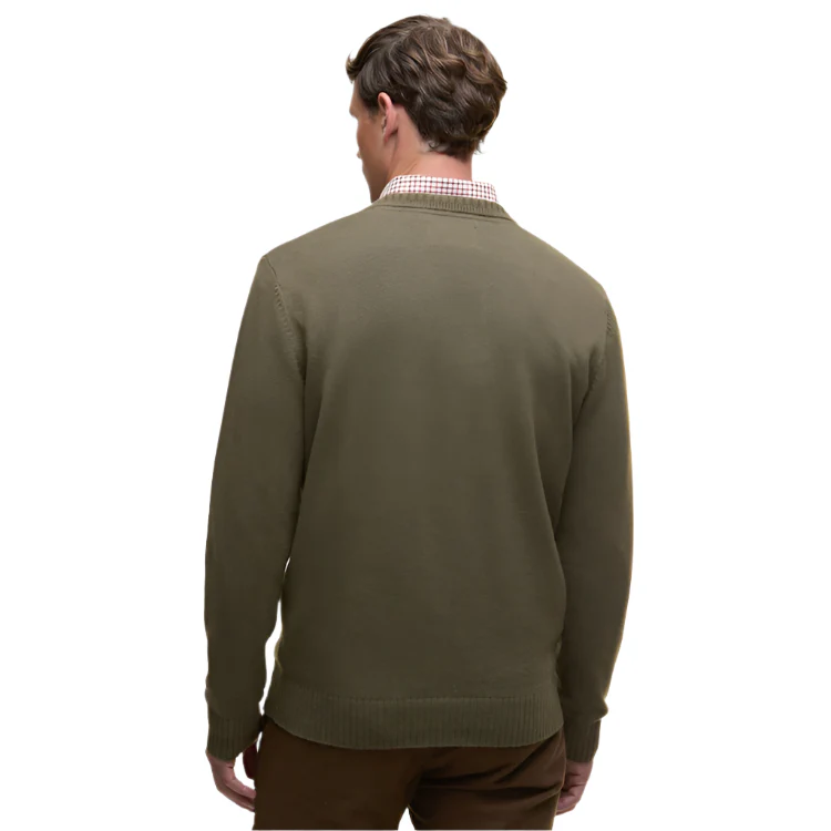 Barbour Kelson V-Neck Knitted Sweater - Olive - Image 2