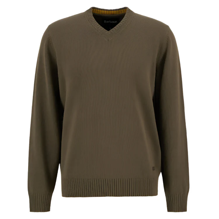 Barbour Kelson V-Neck Knitted Sweater - Olive - Image 3