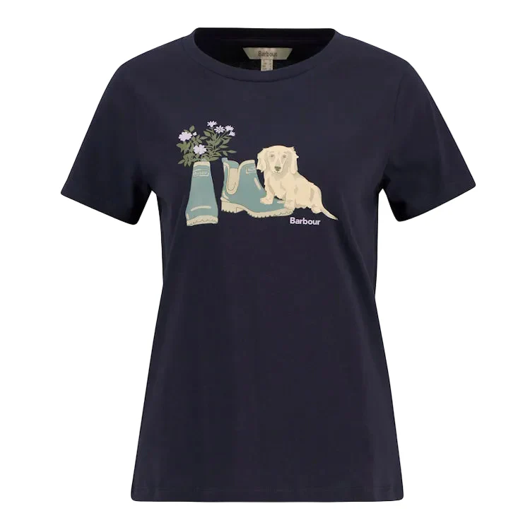 Barbour Ladies Brambles T-Shirt - Navy - Image 3