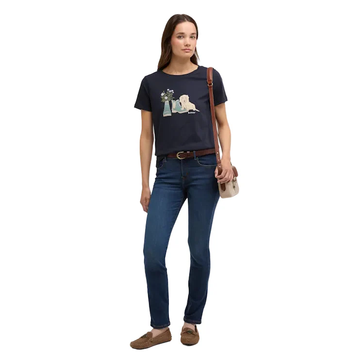 Barbour Ladies Brambles T-Shirt - Navy - Image 4