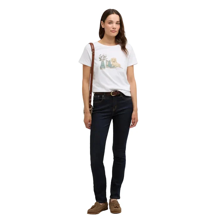 Barbour Ladies Brambles T-Shirt - White - Image 4