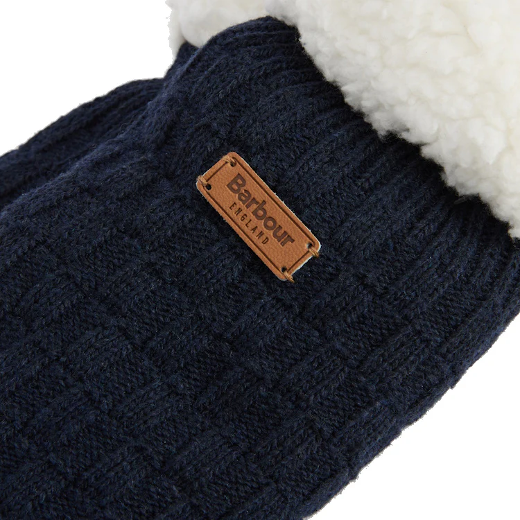 Barbour Ladies Cable Knit Lounge Socks - Navy - Image 3