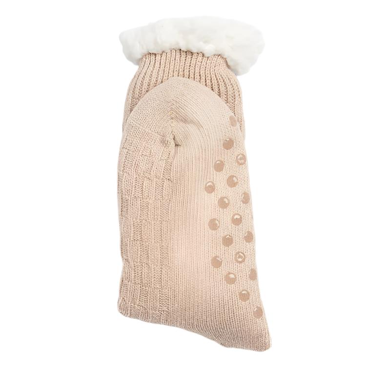 Barbour Ladies Cable Knit Lounge Socks - Oatmeal - Image 2