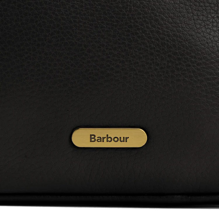 Barbour Ladies Cedar Leather Bucket Bag - Black - Image 6