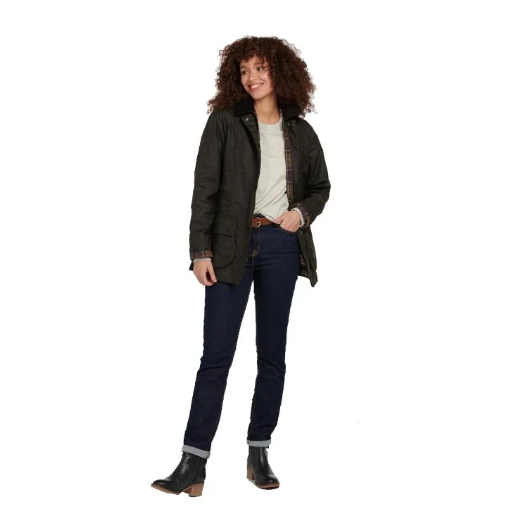 Barbour Ladies Classic Beadnell Wax Jacket - Olive - Image 4
