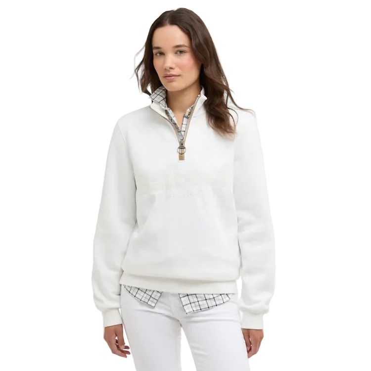 Barbour Ladies Cynthia Half Zip Sweatshirt - Cloud