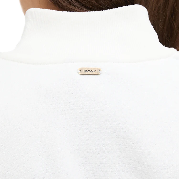 Barbour Ladies Cynthia Half Zip Sweatshirt - Cloud - Image 6