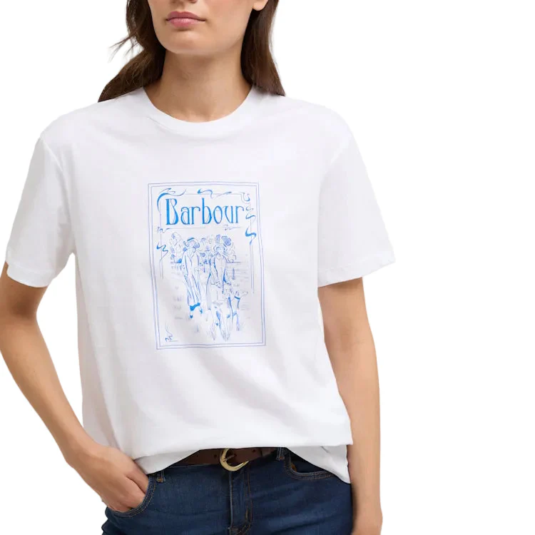 Barbour Ladies Hambleton T-Shirt - White - Image 5