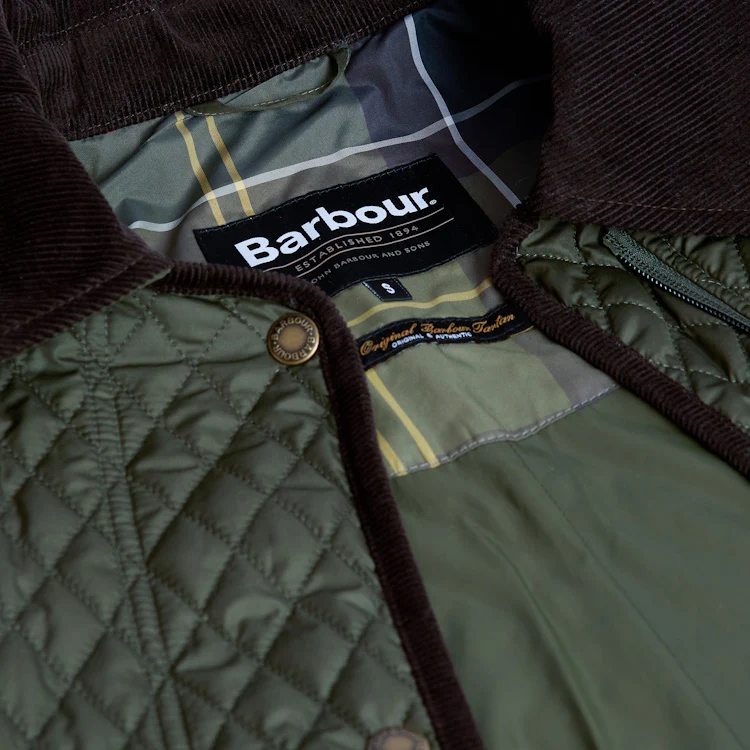Barbour Ladies Oakham Quilted Cape - Olive - Image 8