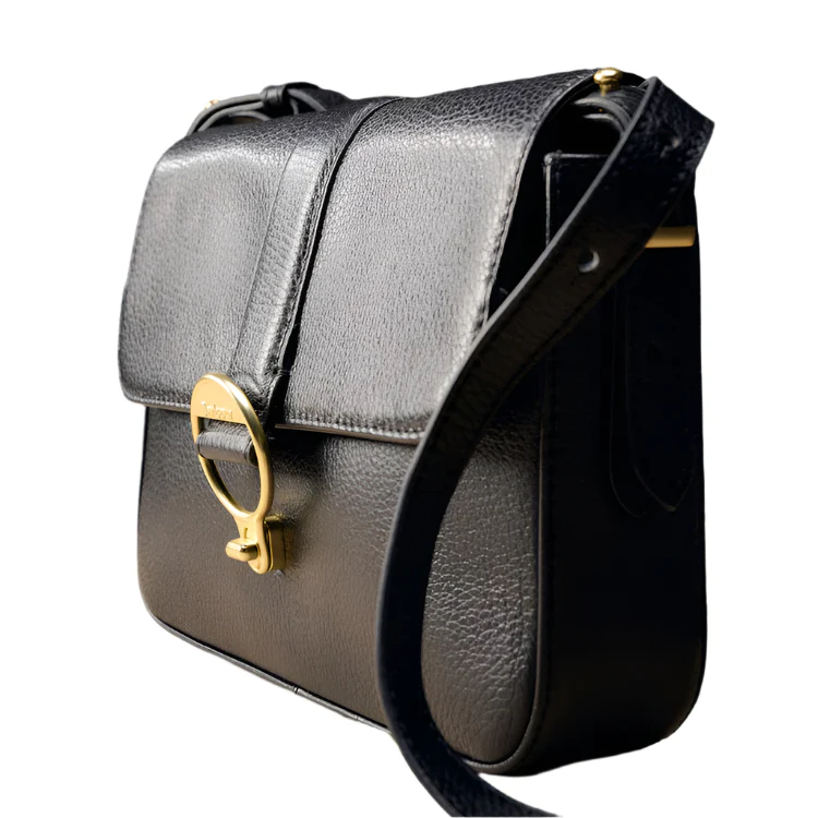 Barbour Ladies Rosa Leather Crossbody Bag - Black - Image 4
