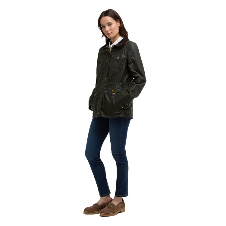 Barbour Ladies Summer Sapper Wax Jacket - Archive Olive/Ancient - Image 4