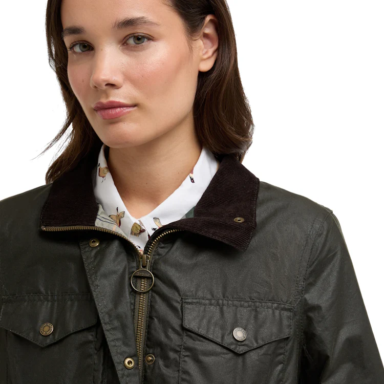 Barbour Ladies Summer Sapper Wax Jacket - Archive Olive/Ancient - Image 6