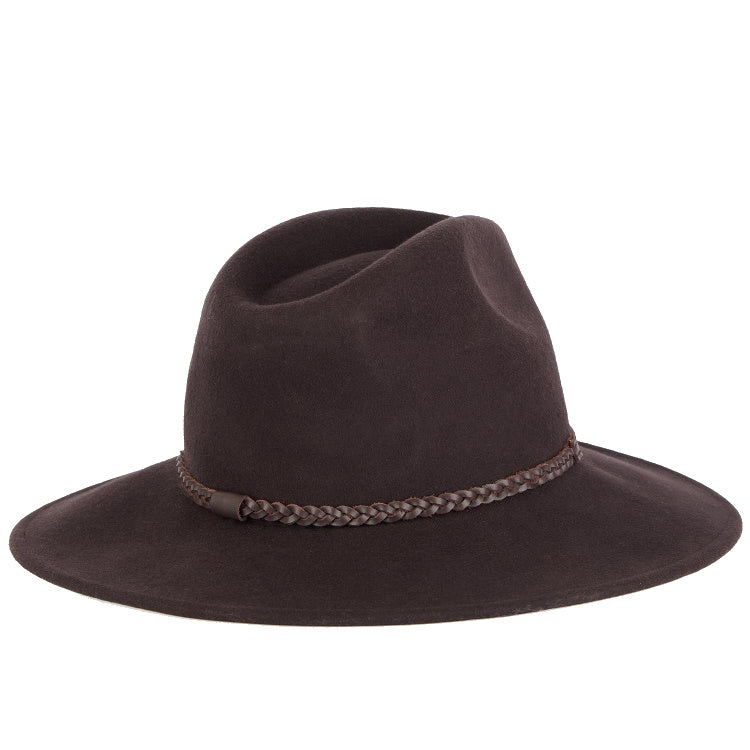 Barbour Ladies Tack Fedora Hat - Chocolate/Praline - Image 2