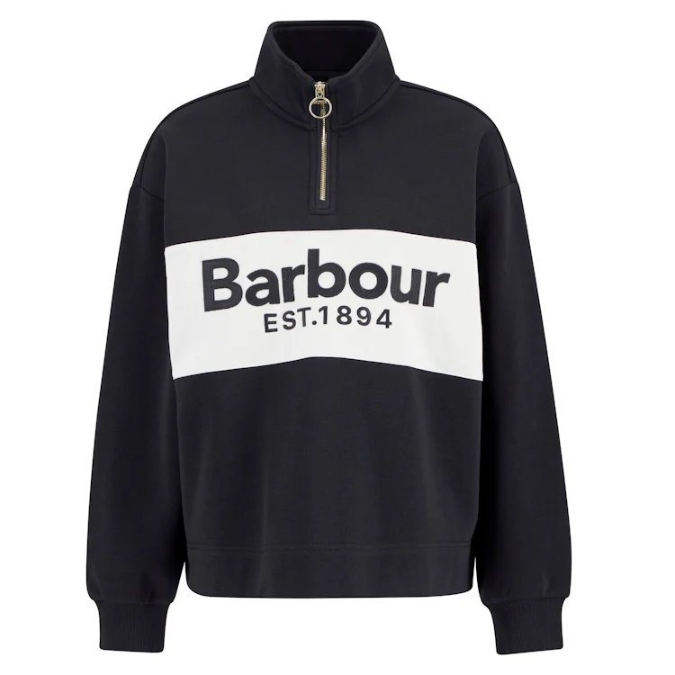 Barbour Ladies Zaria Half Zip Sweatshirt - Dark Navy - Image 3