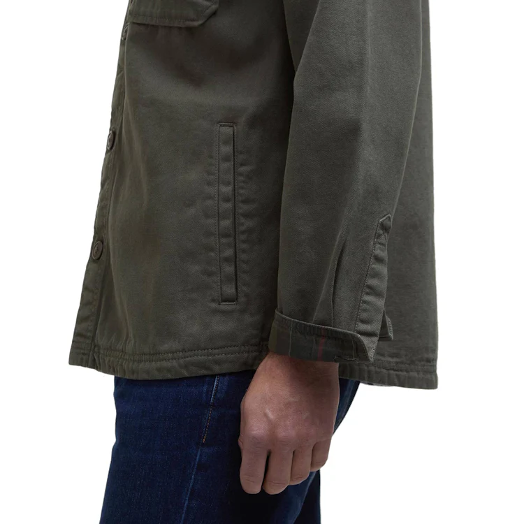 Barbour Lingfield Canvas Overshirt - Fern - Image 5