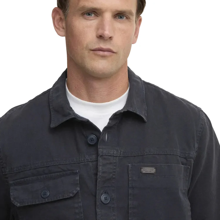 Barbour Lingfield Canvas Overshirt - Navy - Image 4