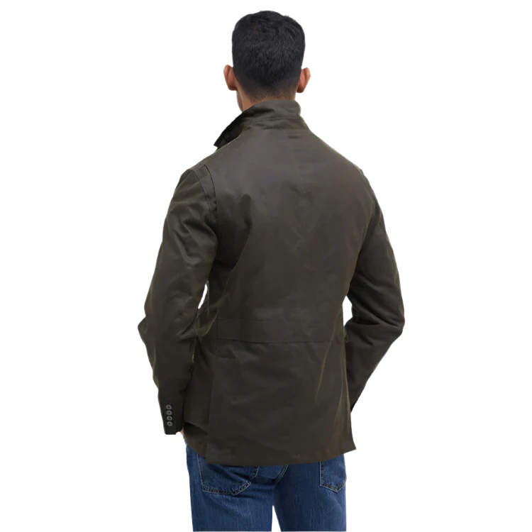 Barbour Lutz Wax Jacket - Olive - Image 3