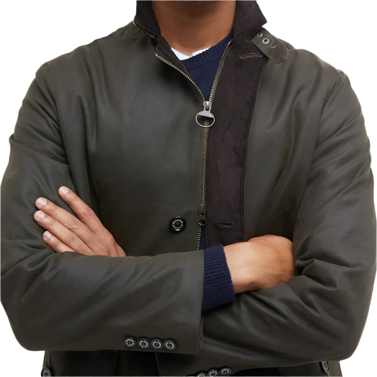 Barbour Lutz Wax Jacket - Olive - Image 5