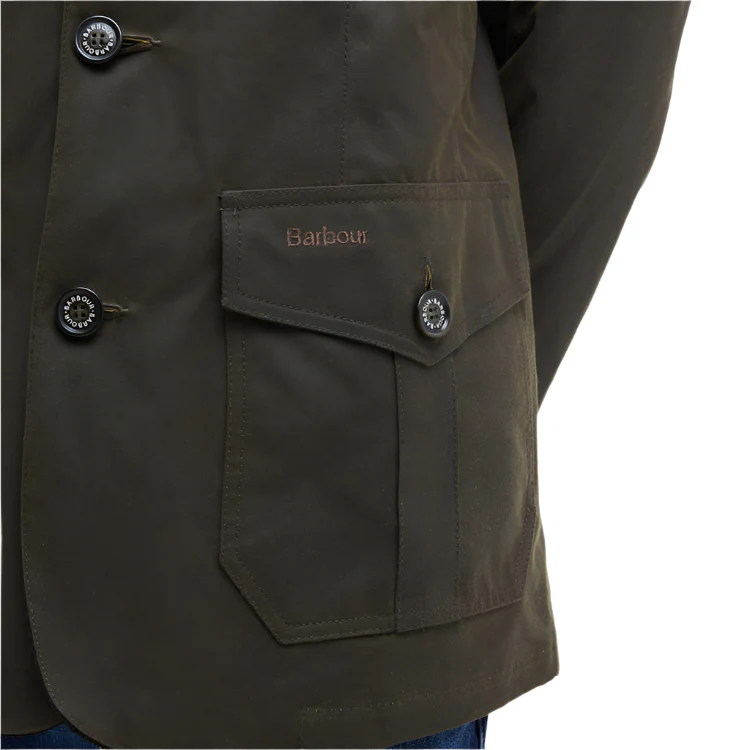 Barbour Lutz Wax Jacket - Olive - Image 6