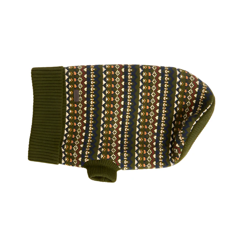 Barbour Marlow Fairisle Dog Jumper - Olive - Image 2